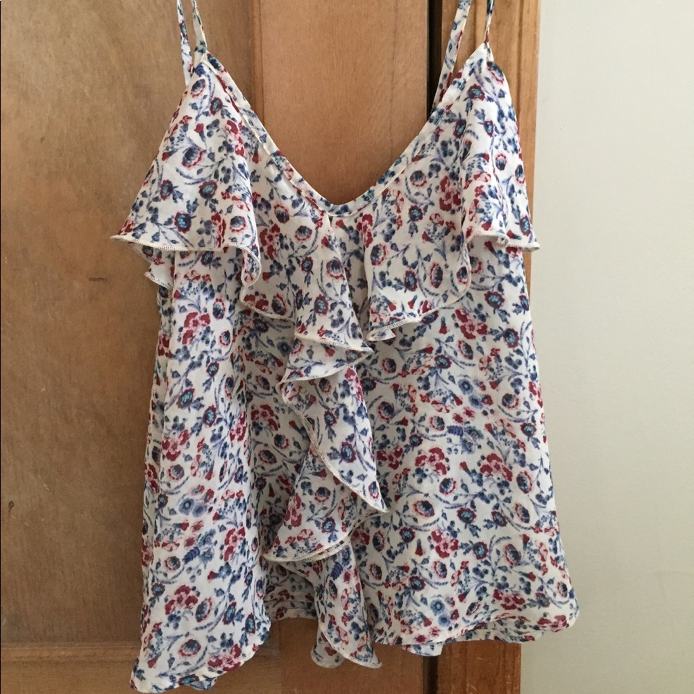 Flower Ruffle Tank Top